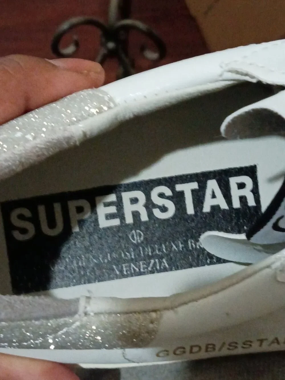 Golden Goose Women's Superstar White Leather Glitter Star Low Top Sneakers 39 - Picture 5 of 15